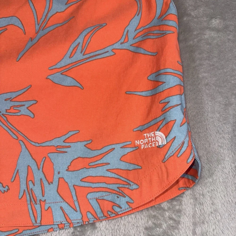 The North Face Orange‎ & Blue Leaf Boardshorts Water Shorts Women's NWT Large
